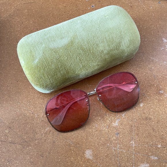 gucci round pink sunglasses